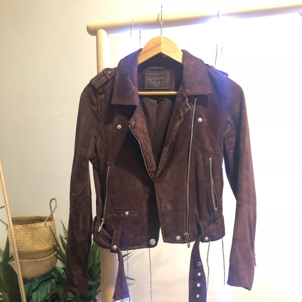 BlankNYC leather suede moto burgundy jacket